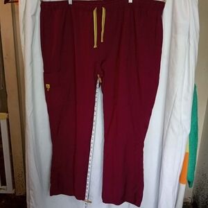 WonderWink 3x Maroon Drawstring Scrub Pants Soft Burgundy Nurse Plus Vet Tech